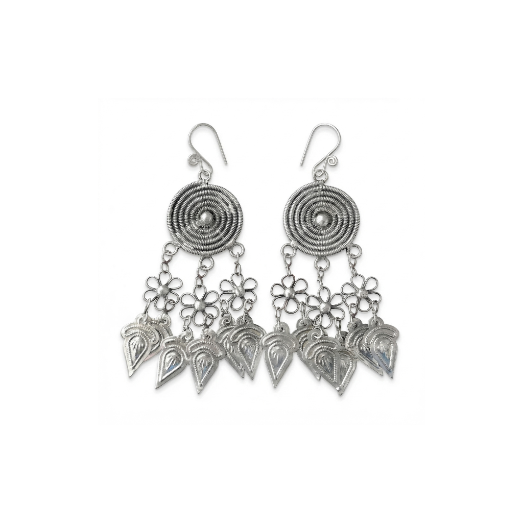 Miao Silver Earrings - | Ethnic Heritage