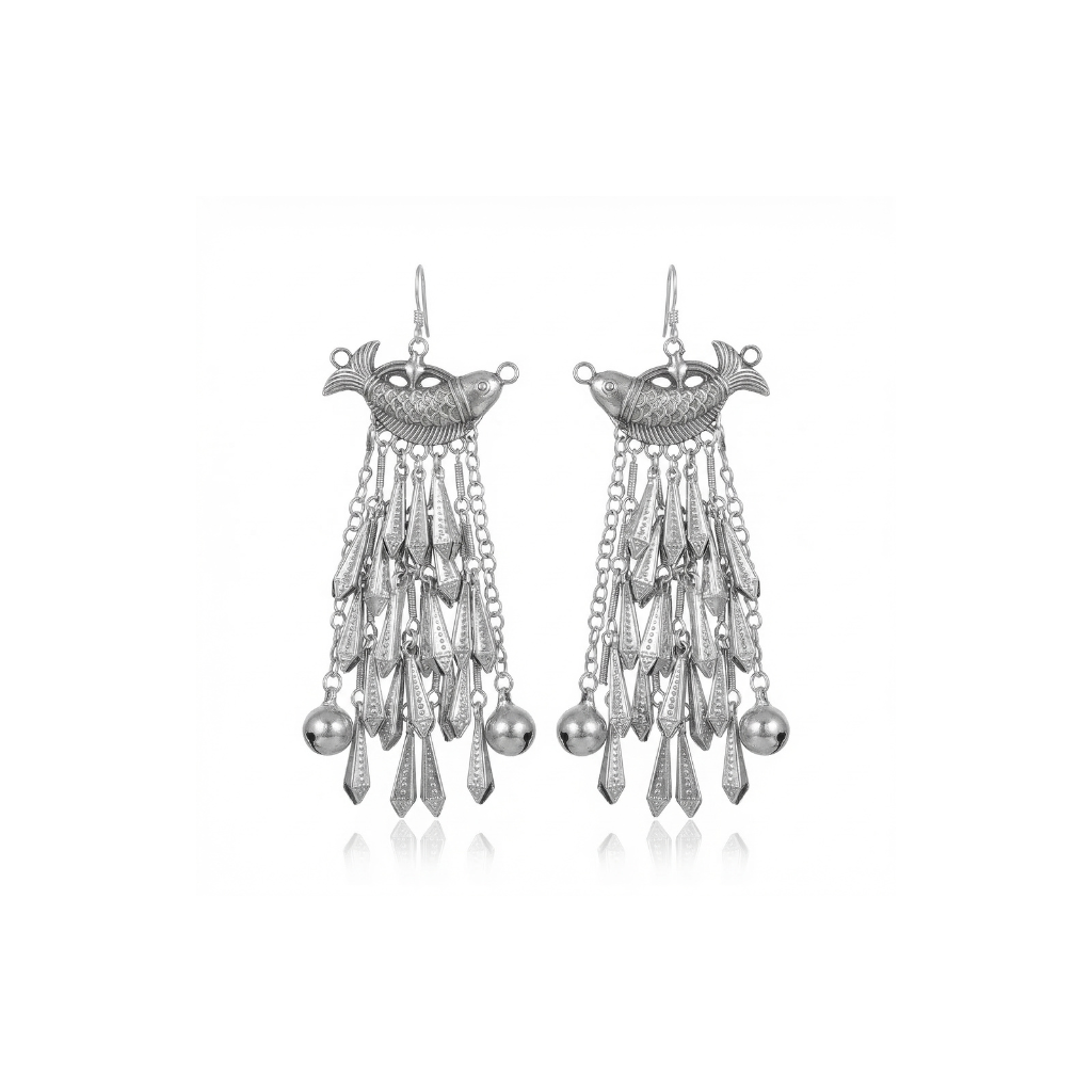 Miao Silver Earrings  | Ethnic Heritage