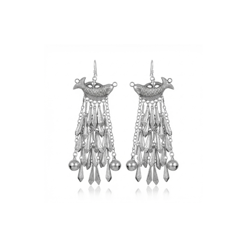 Miao Silver Earrings  | Ethnic Heritage