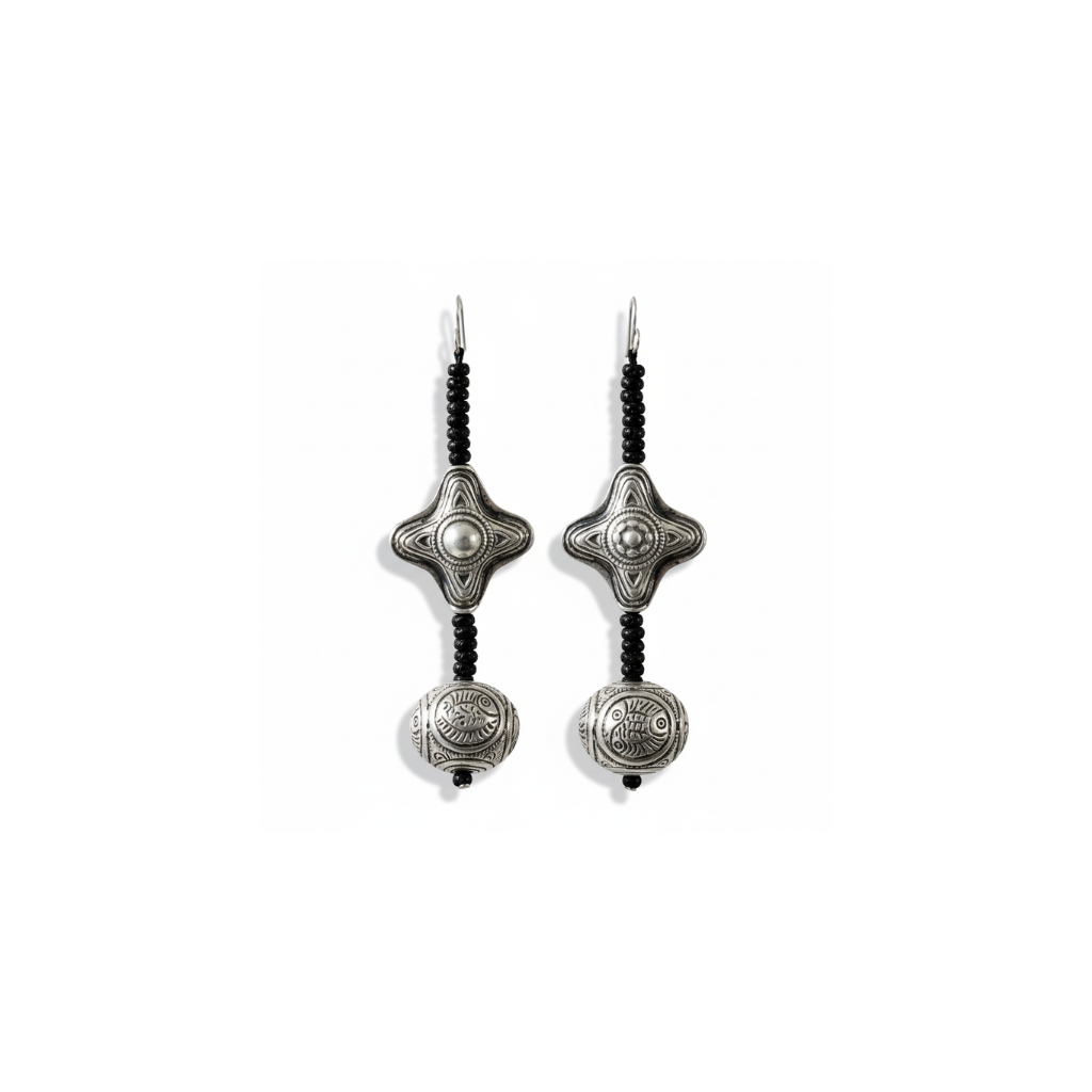 Miao Silver Earrings  | Ethnic Heritage