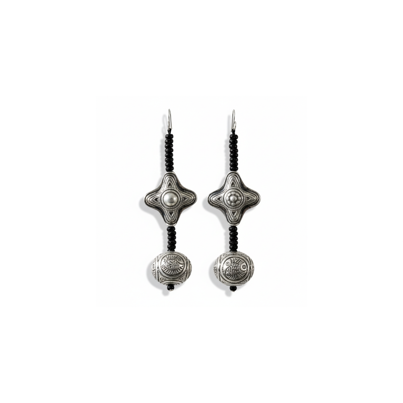 Miao Silver Earrings  | Ethnic Heritage