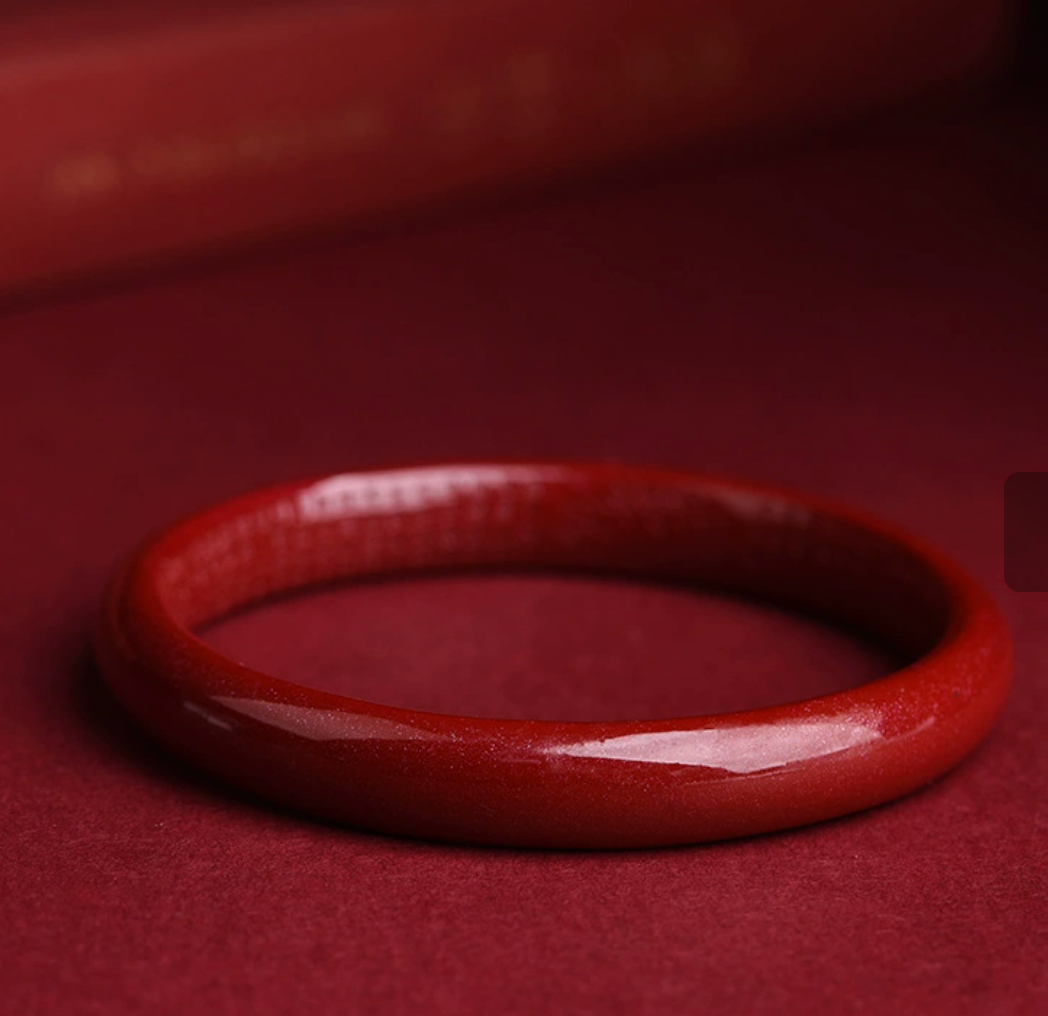 Imperial Cinnabar Heart Sutra Bangle