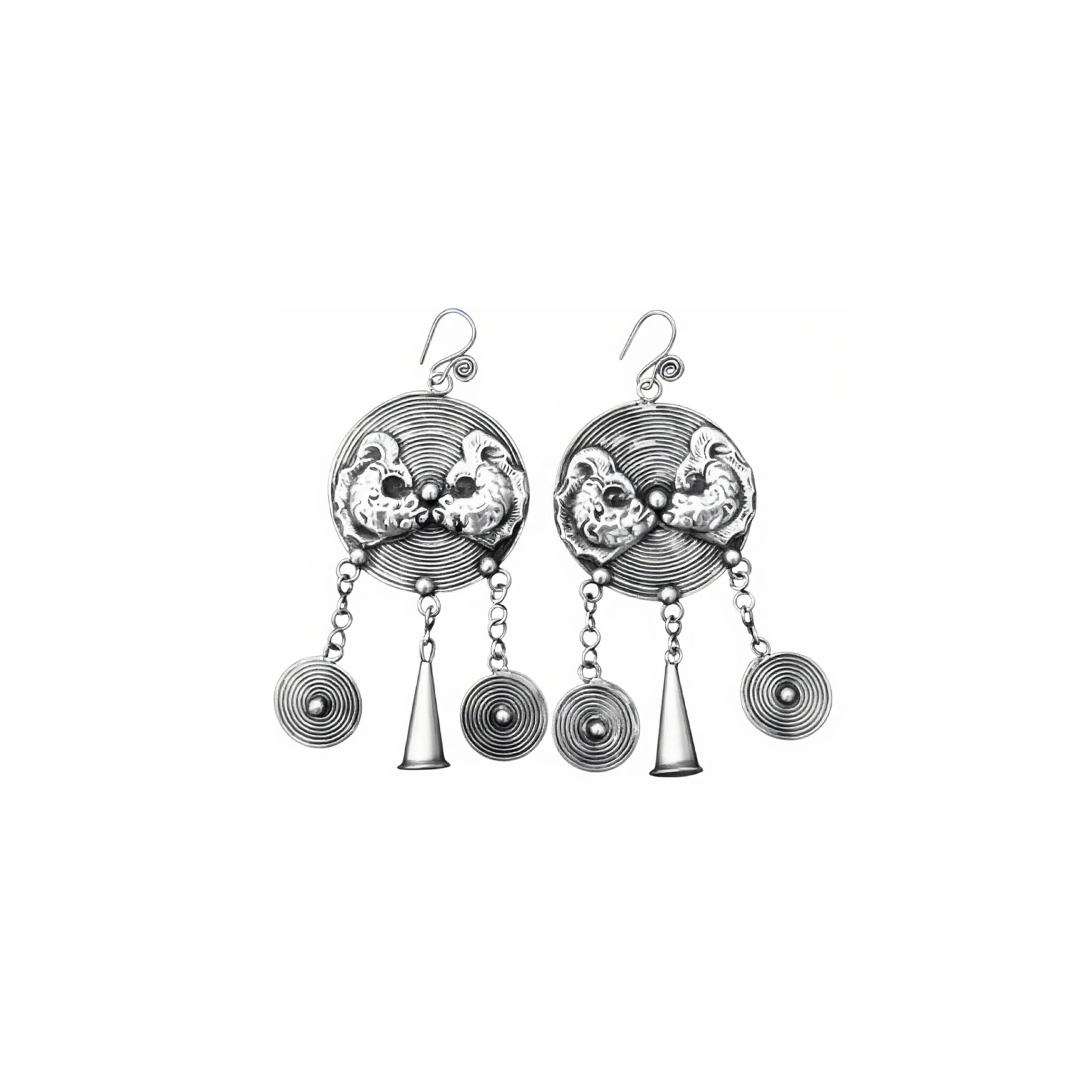 Miao Silver Earrings| Ethnic Heritage