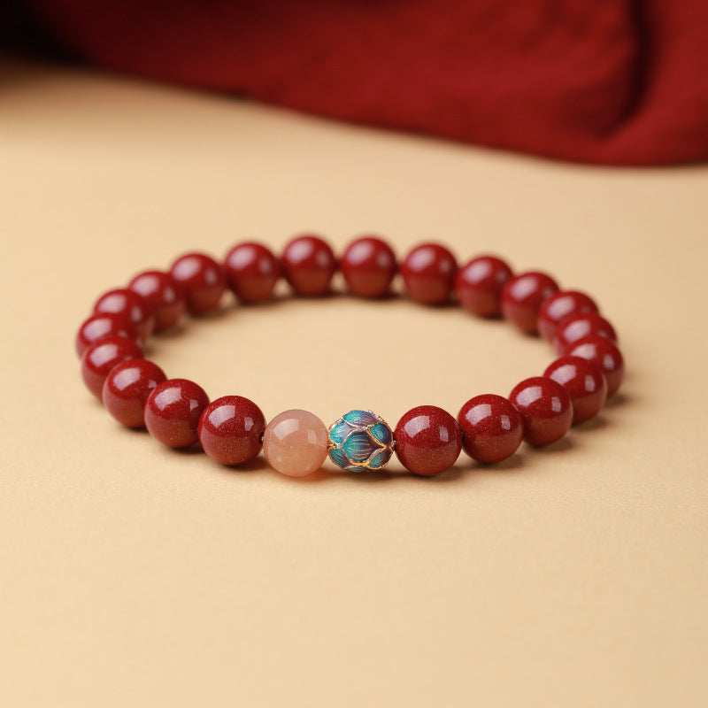 Zen Lotus Cinnabar Bracelet