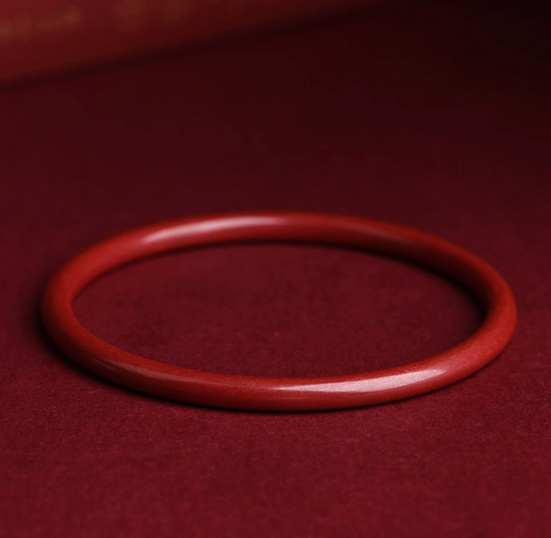 Imperial Cinnabar Heart Sutra Bangle