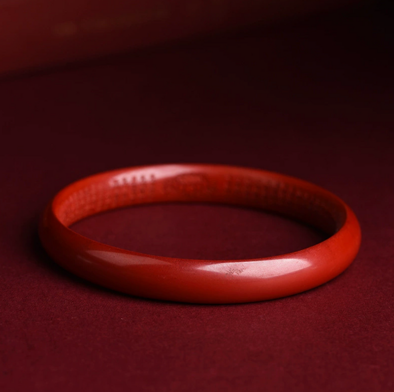 Imperial Cinnabar Heart Sutra Bangle