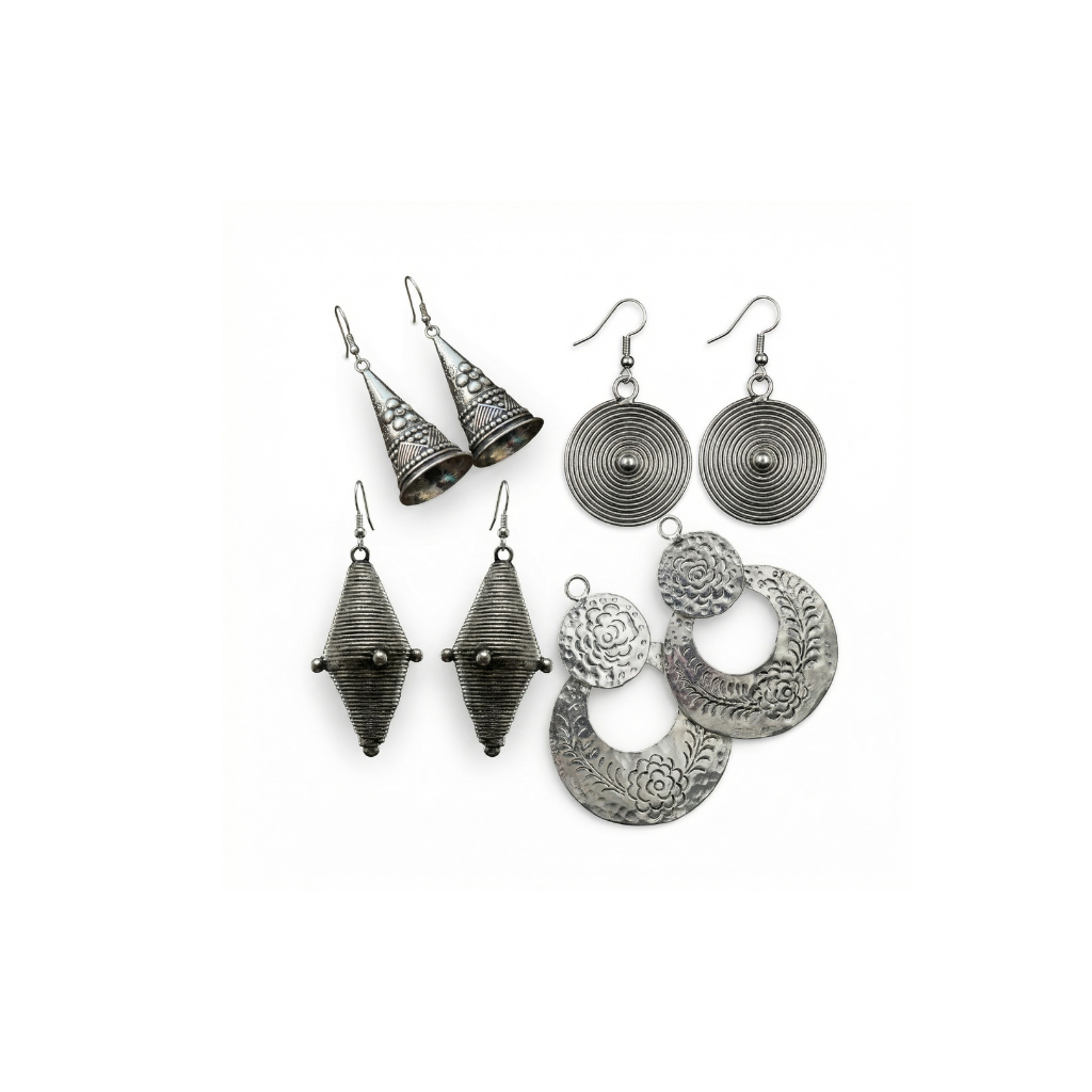 Miao Silver Earring Components - DIY Ethnic Jewelry Parts