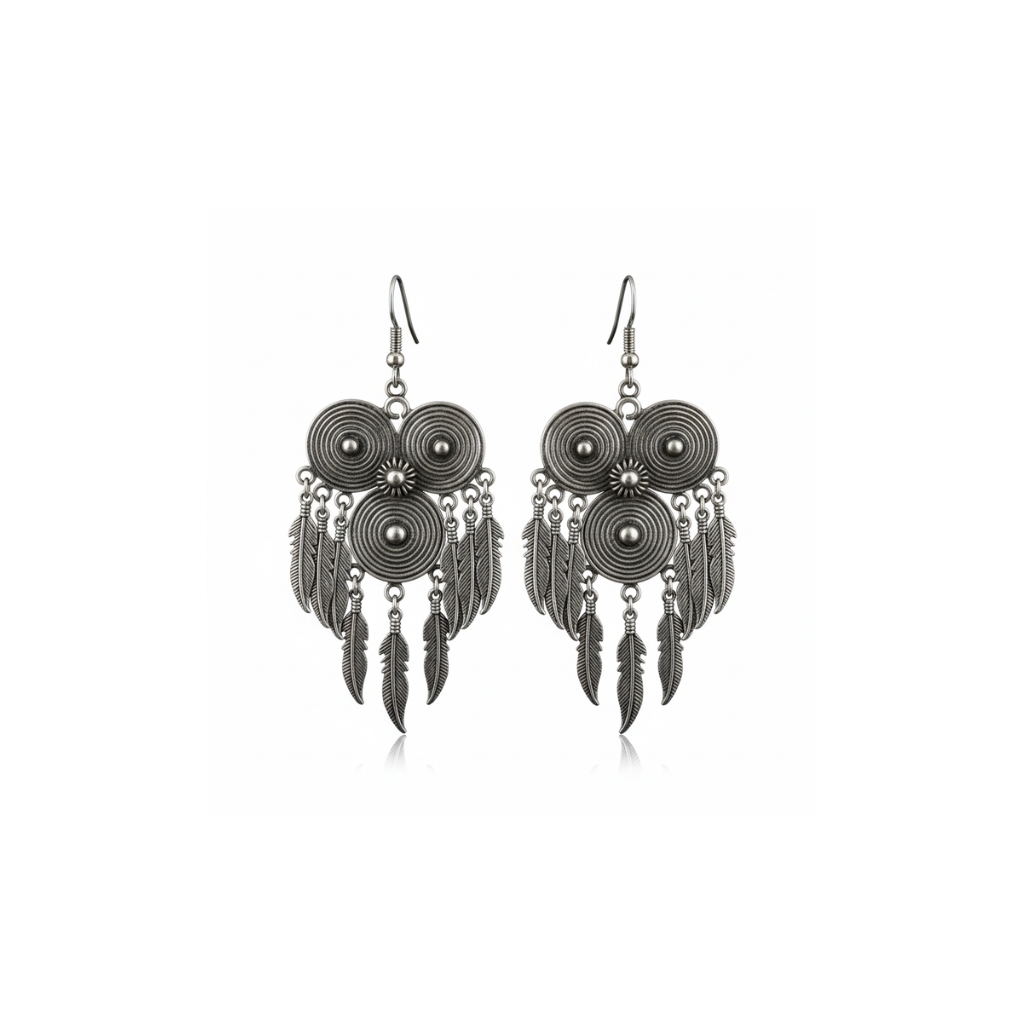 Vintage Embroidery Miao Silver Earrings | Heritage