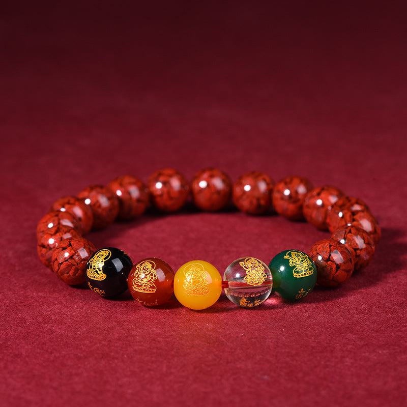 God of Wealth Cinnabar Bracelet