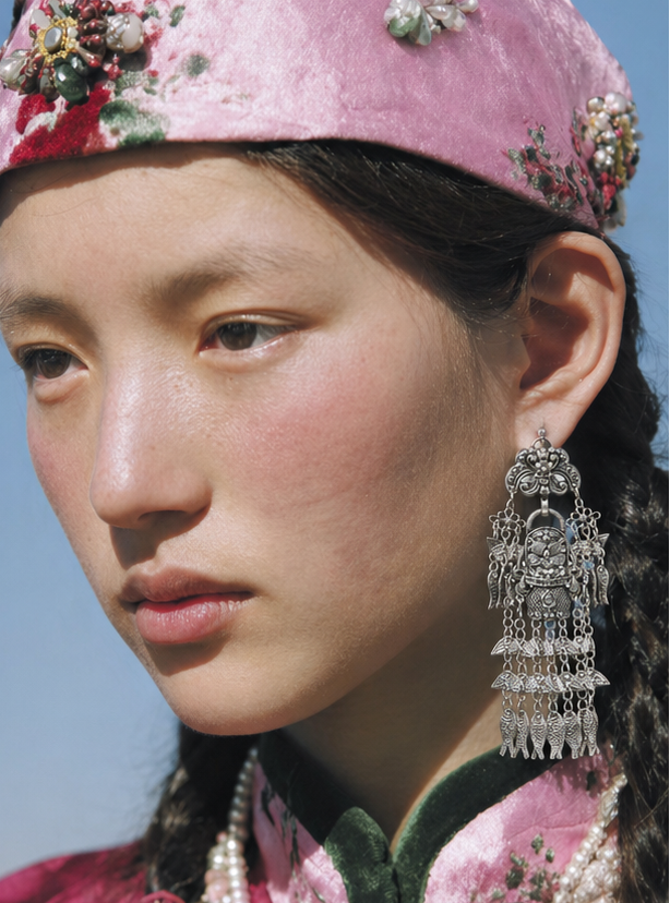 Miao Silver Earrings | Ethnic Heritage