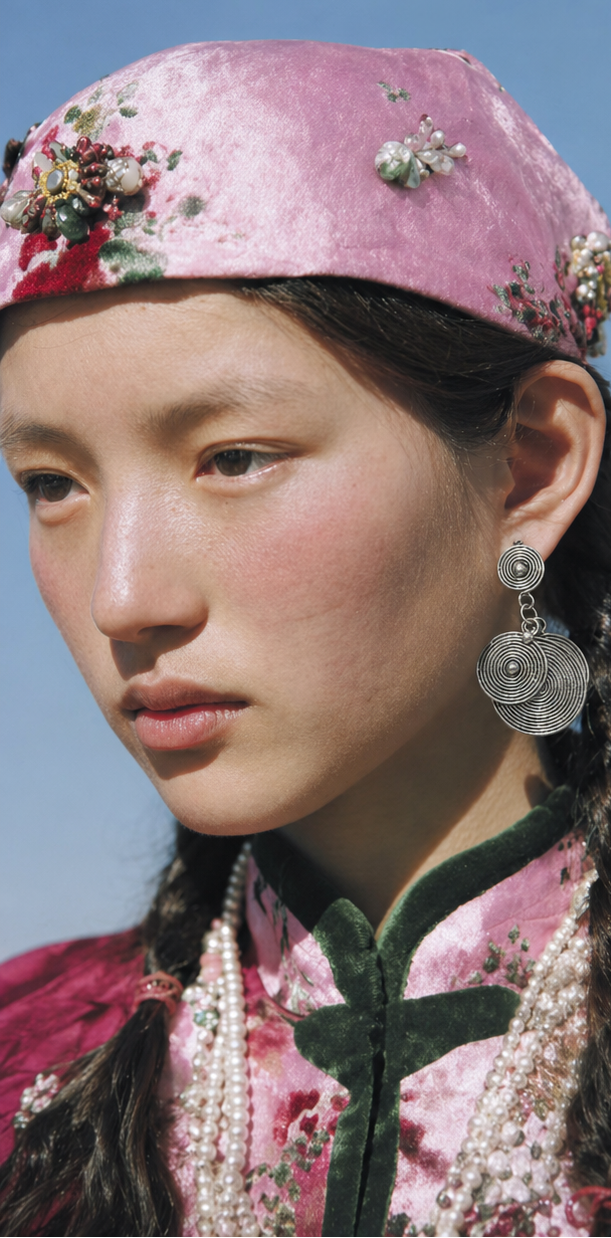 Miao Silver Earrings | Ethnic Heritage