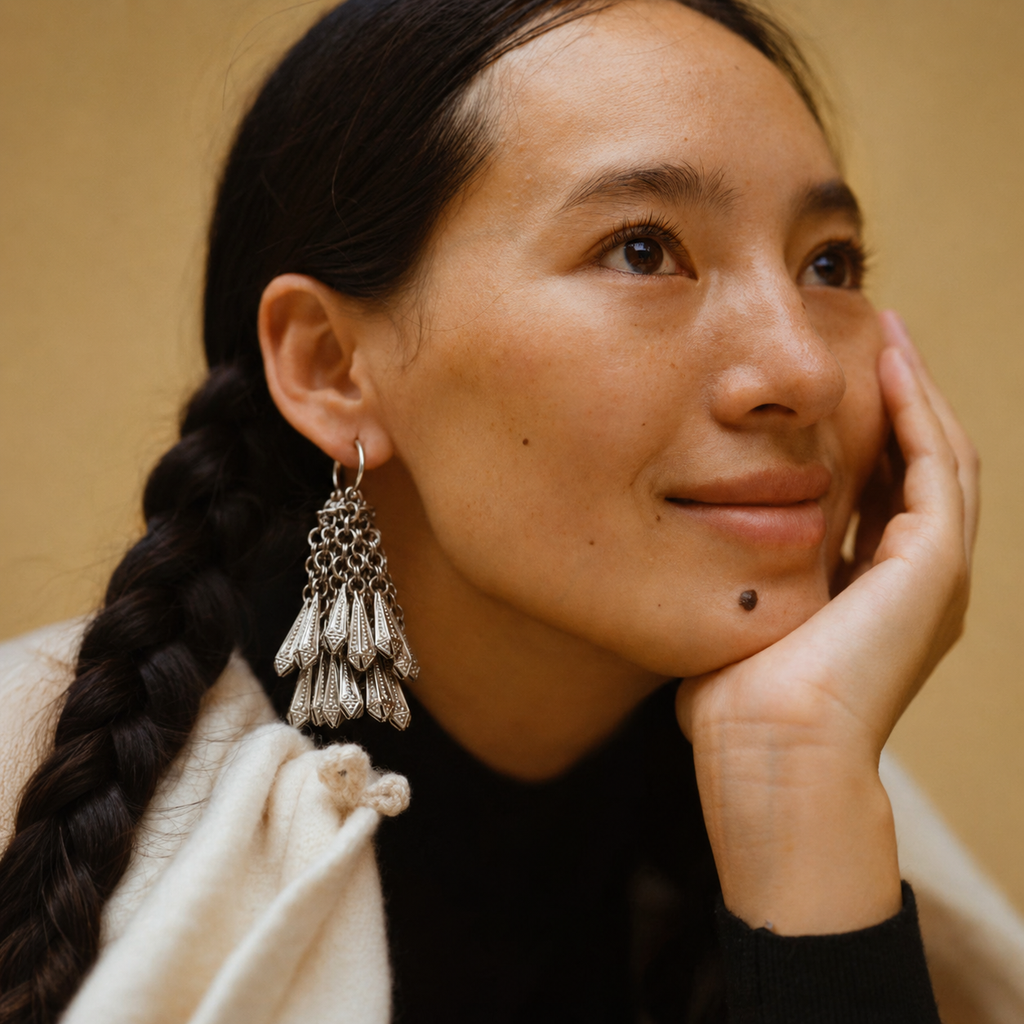 Miao Silver Earrings  | Ethnic Heritage
