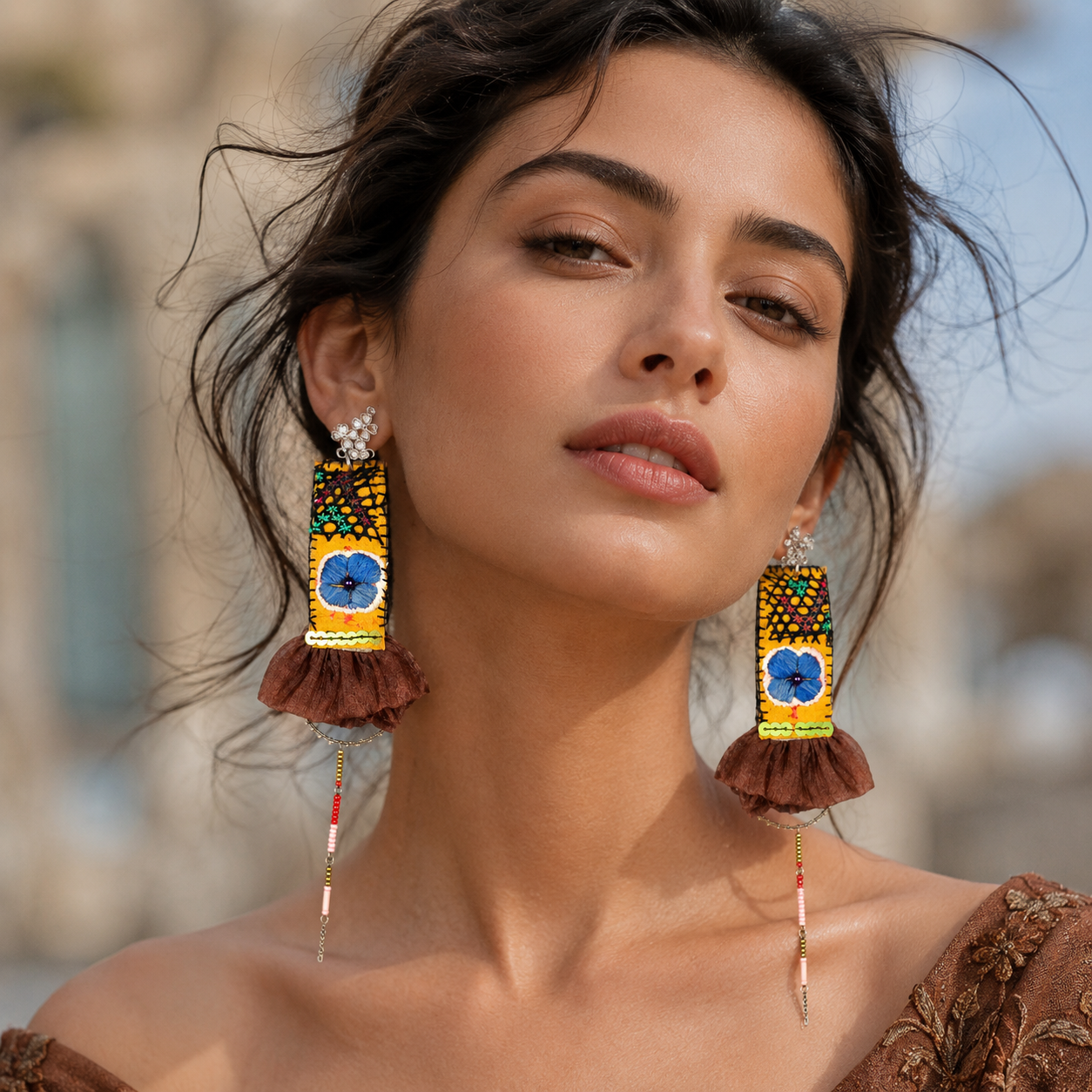 Vintage Embroidery Earrings | Heritage