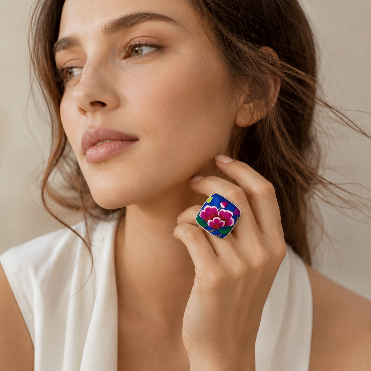 Vintage Embroidery & Indigo Ring | Heritage