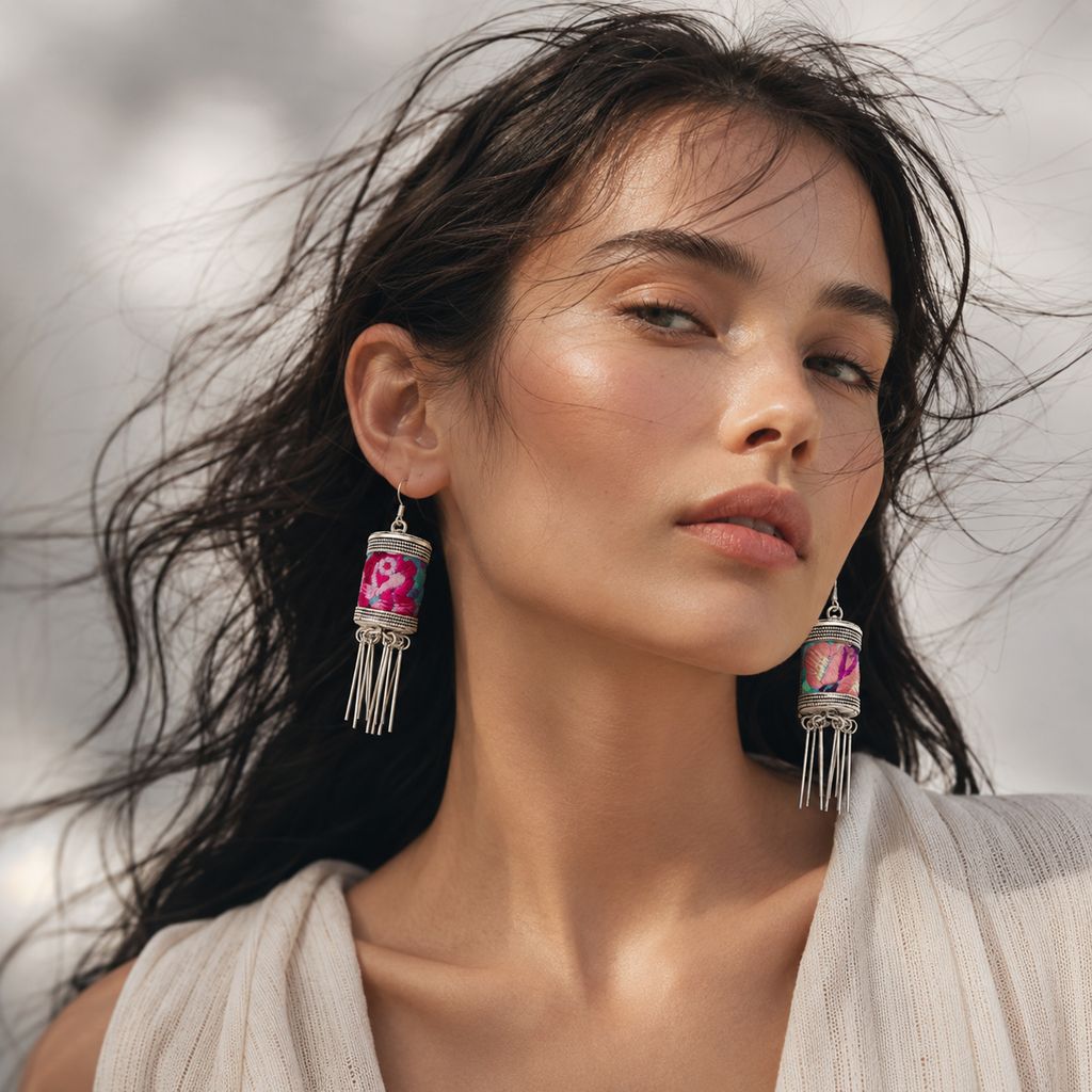 Vintage Embroidery Earrings| Heritage