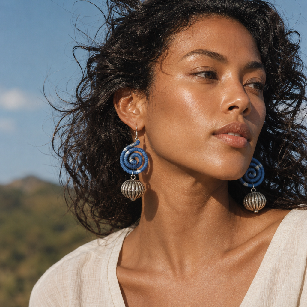 Miao Silver Earrings  | Ethnic Heritage