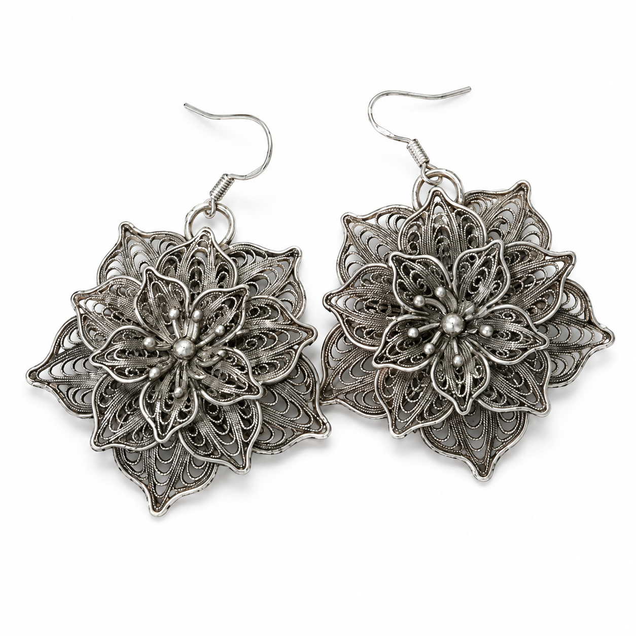 Miao Silver Earrings | Ethnic Heritage