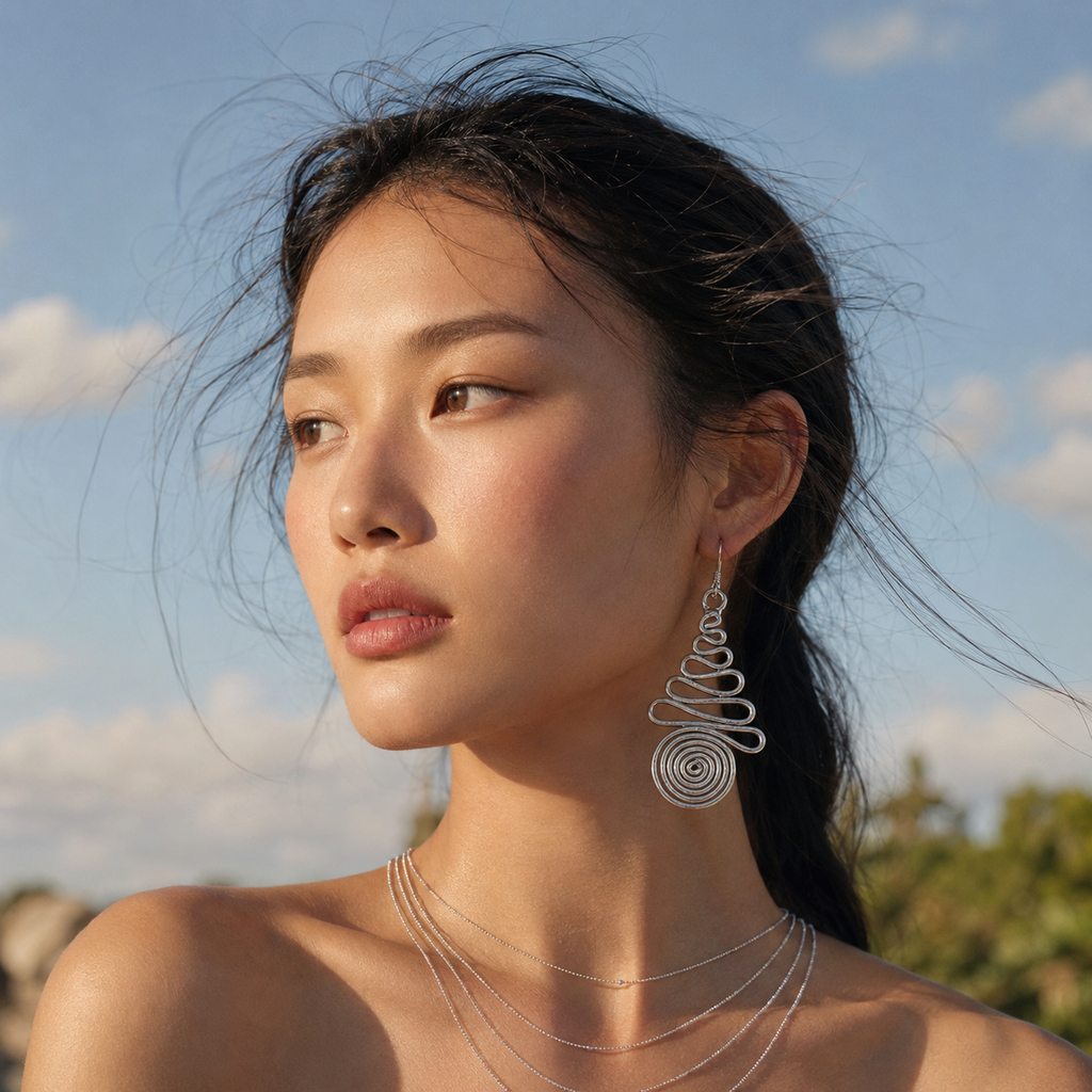 Miao Silver Earrings | Ethnic Heritage