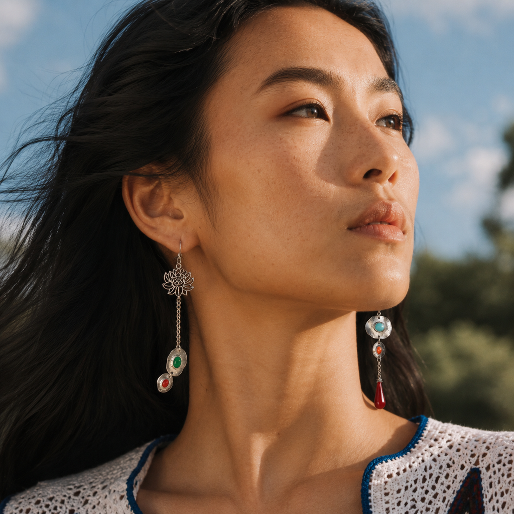 Miao Silver Earrings | Ethnic Heritage