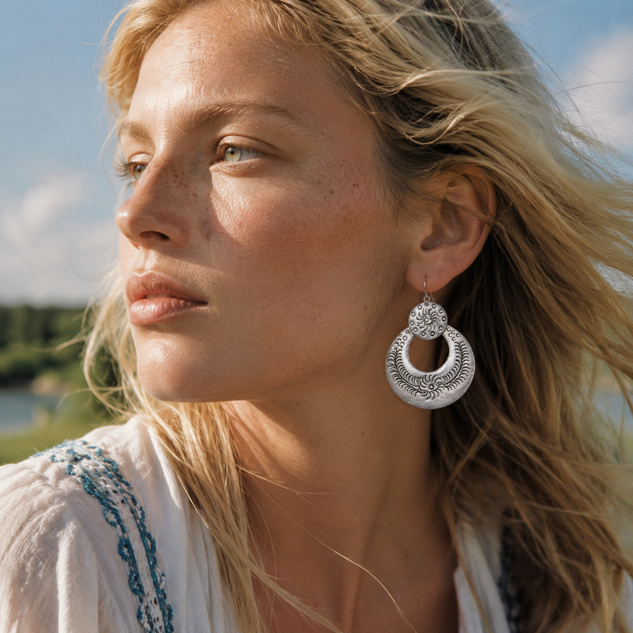 Miao Silver Earrings  | Ethnic Heritage