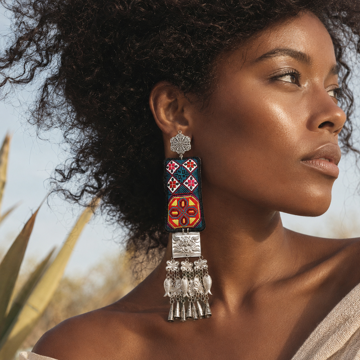 Miao Silver Earrings | Ethnic Heritage