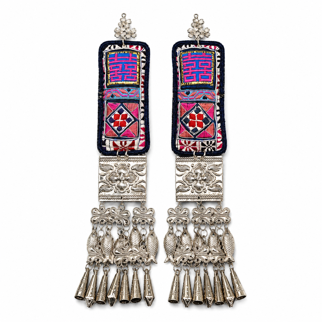 Miao Silver Earrings | Ethnic Heritage