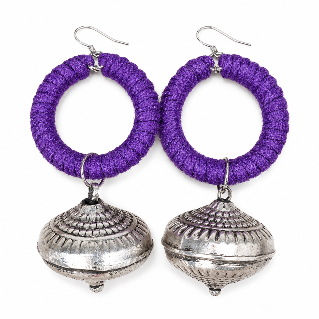Miao Silver Earrings  | Ethnic Heritage