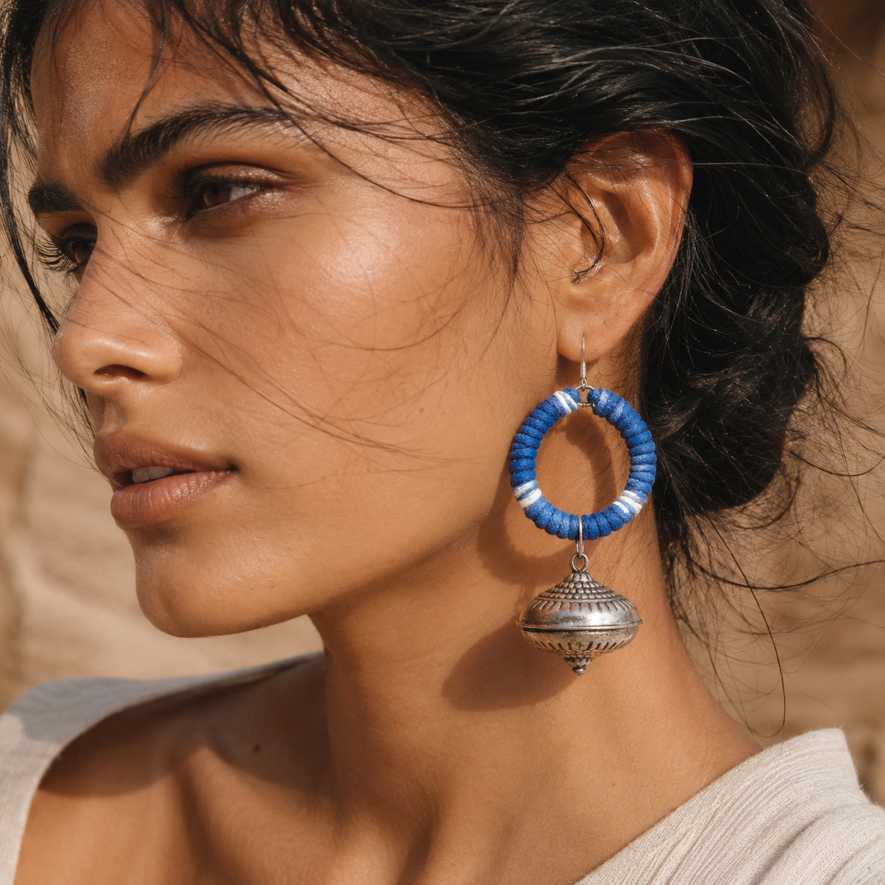 Miao Silver Earrings  | Ethnic Heritage