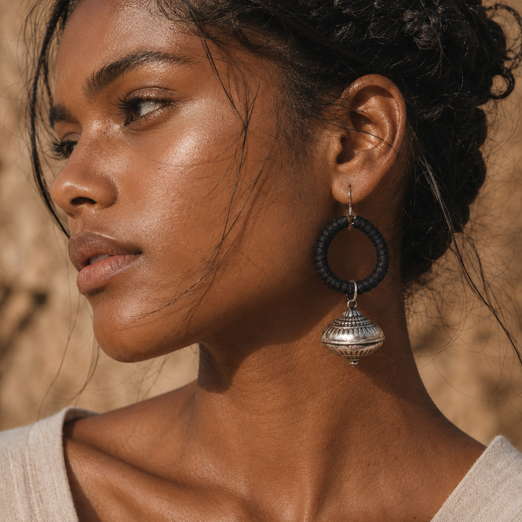 Miao Silver Earrings  | Ethnic Heritage