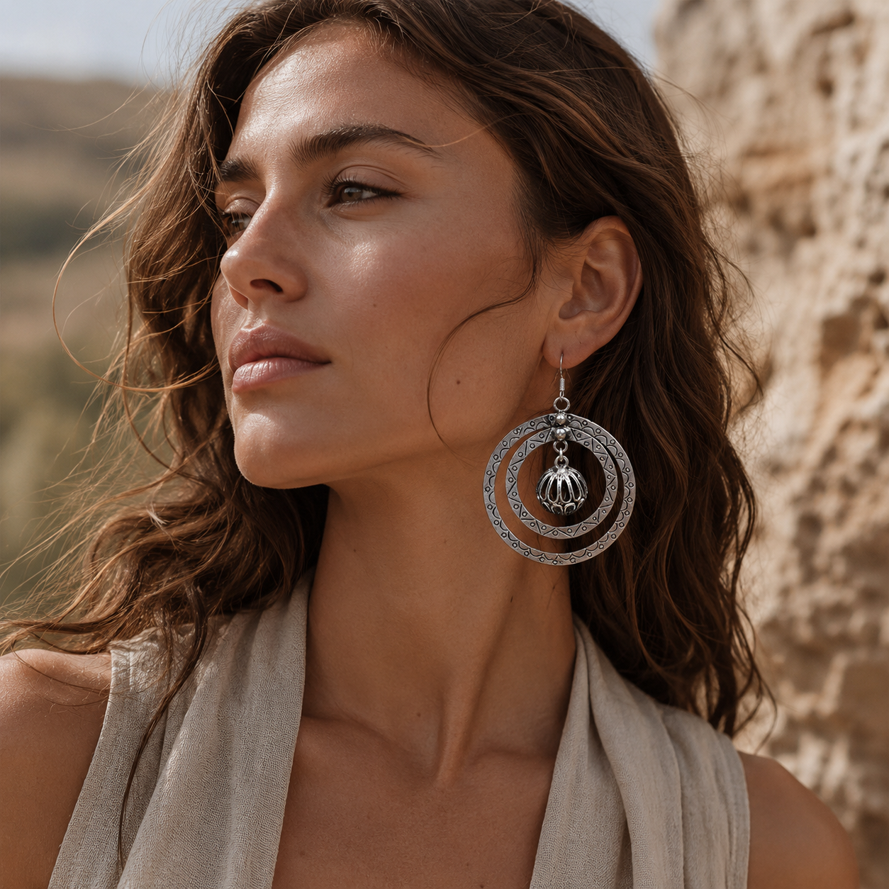 Miao Silver Earrings | Ethnic Heritage