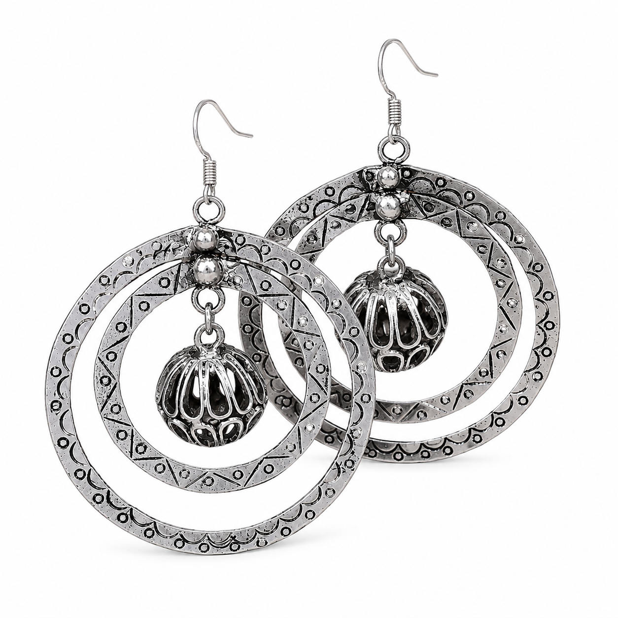 Miao Silver Earrings | Ethnic Heritage
