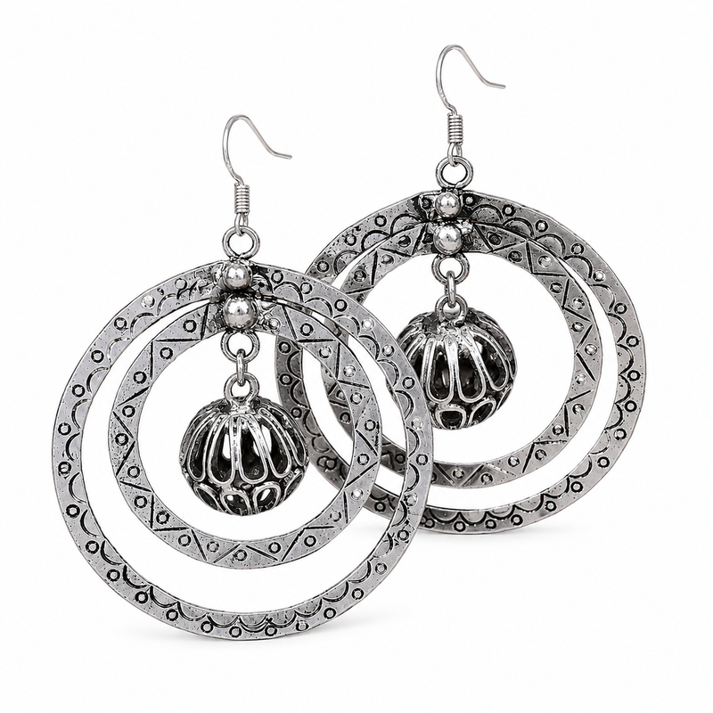 Miao Silver Earrings | Ethnic Heritage