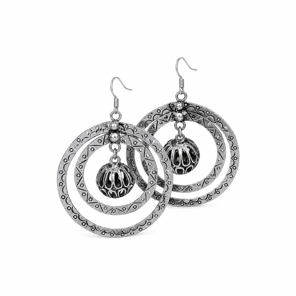 Miao Silver Earrings | Ethnic Heritage