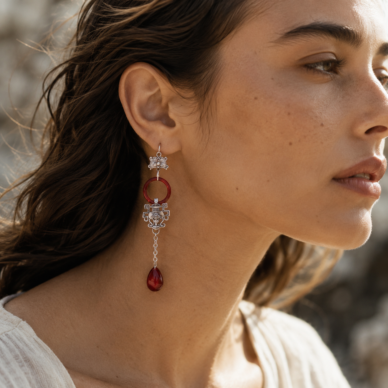 Miao Silver Earrings| Ethnic Heritage