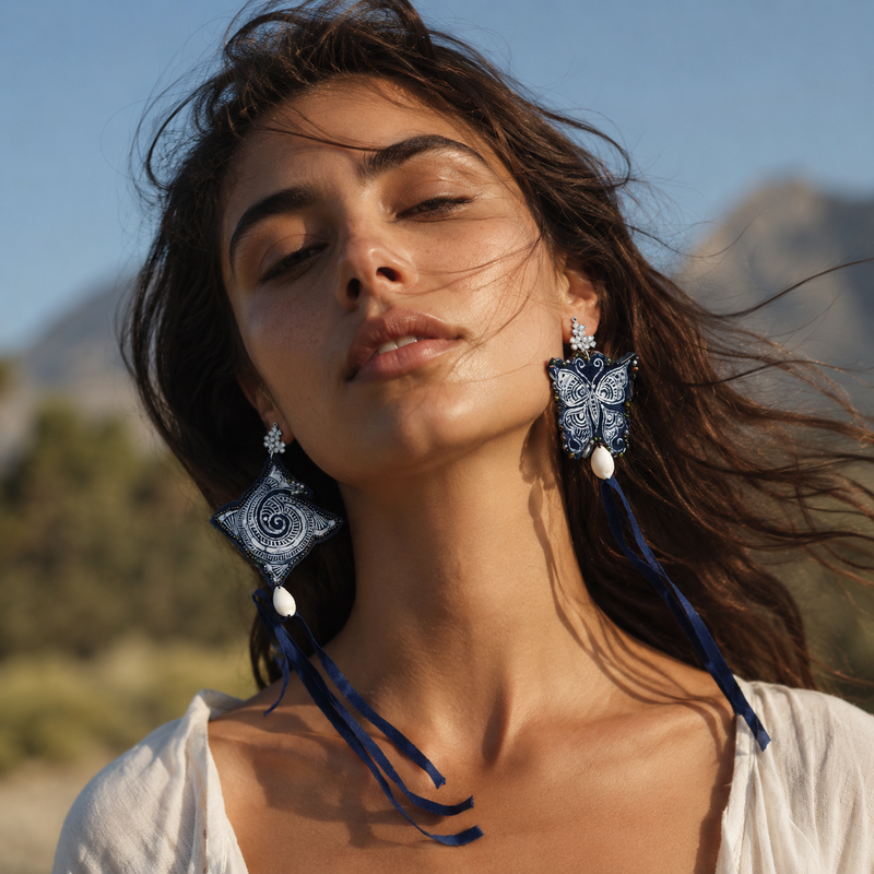 Miao Silver Earrings | Ethnic Heritage