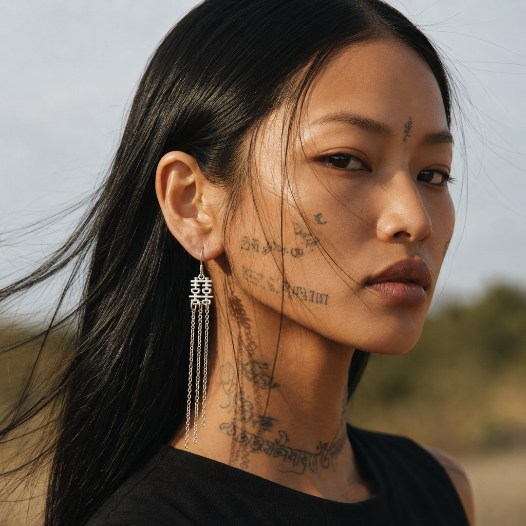 Miao Silver Earrings | Ethnic Heritage
