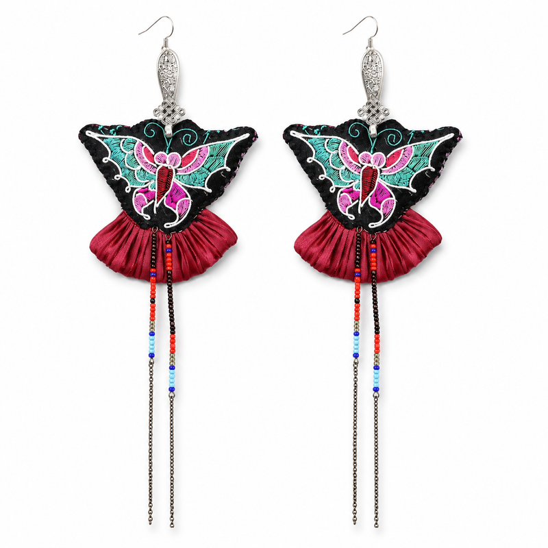 Vintage Embroidery Earrings| Heritage