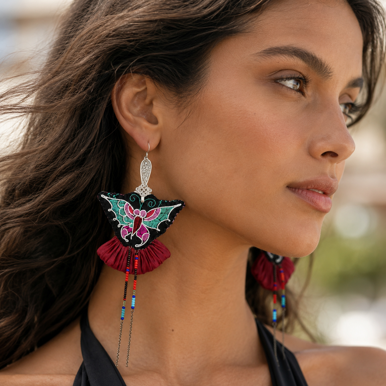 Vintage Embroidery Earrings| Heritage