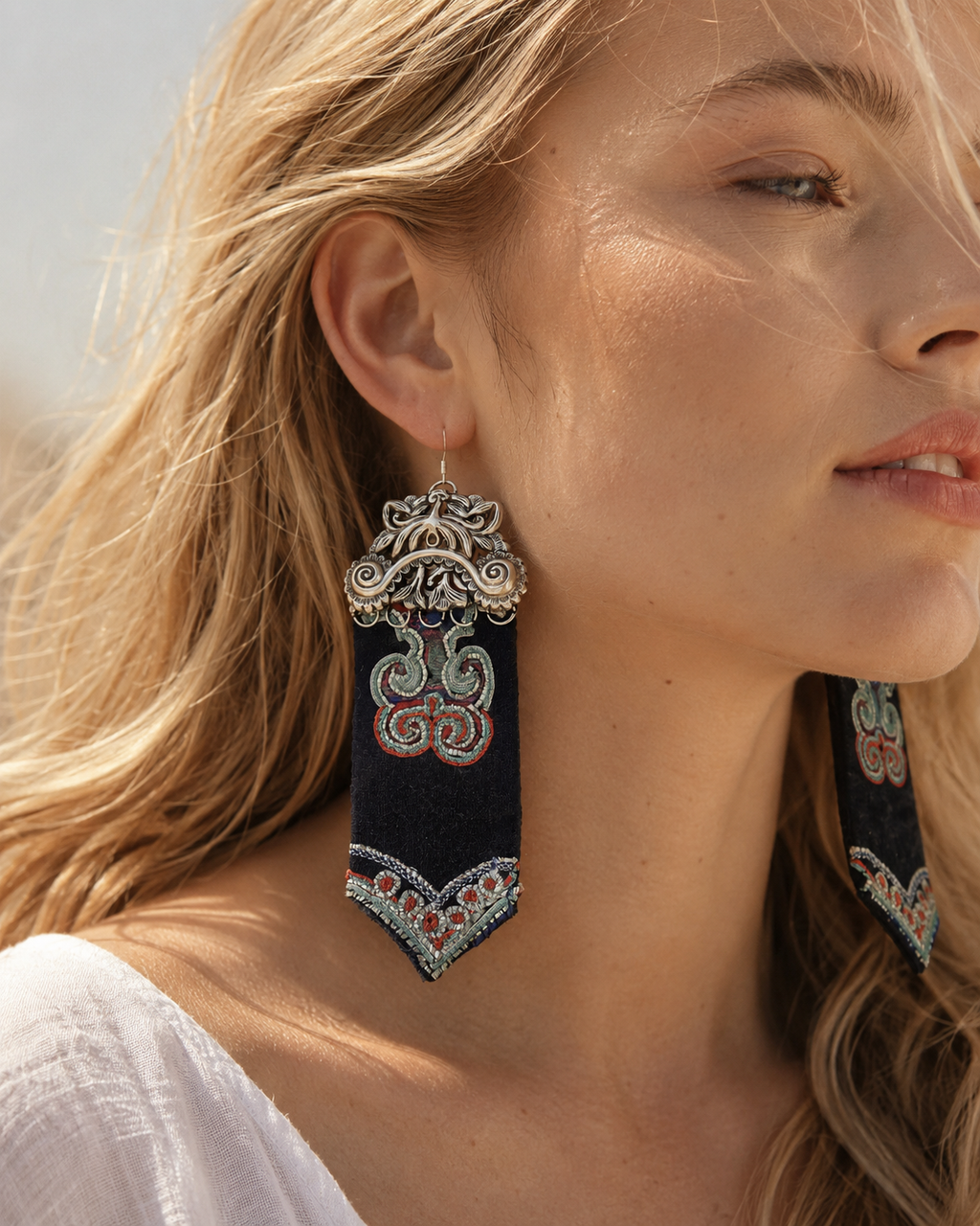 Vintage Embroidery Earrings  | Heritage