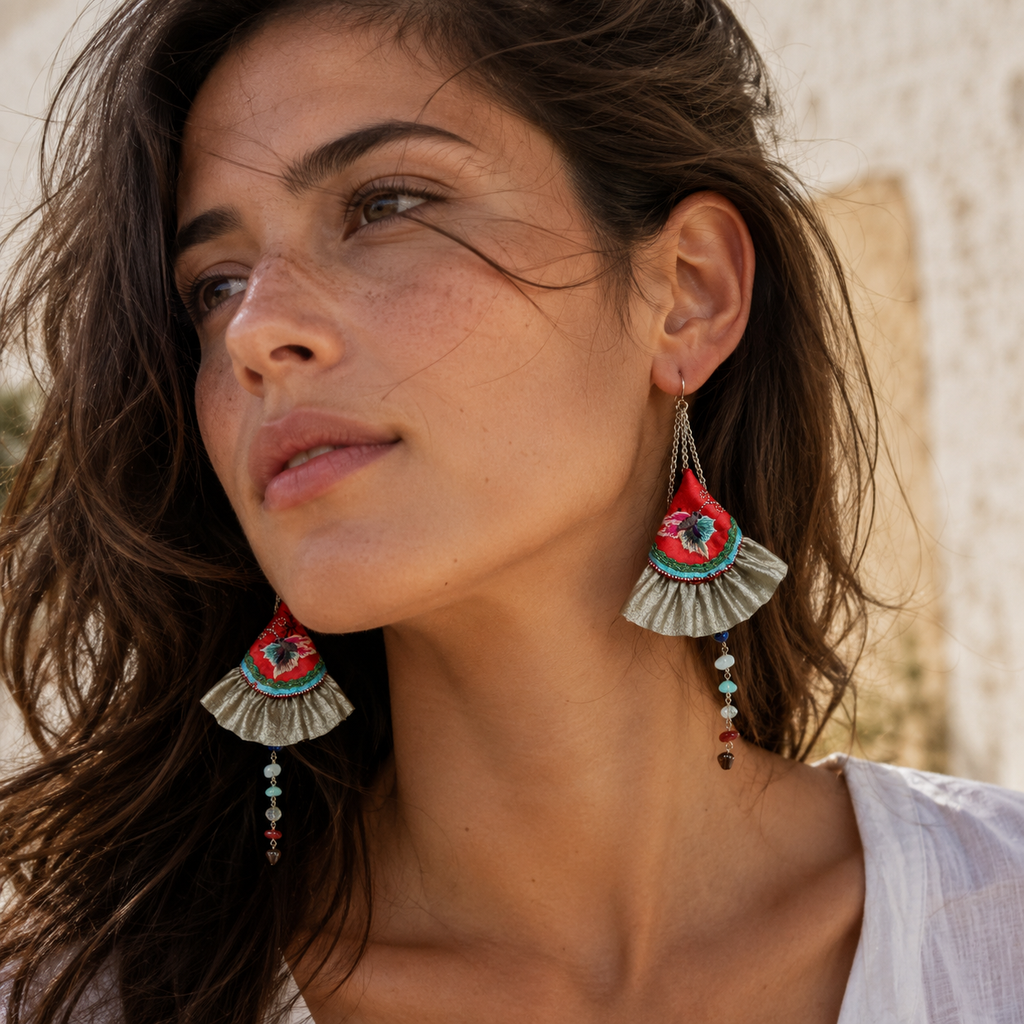 Vintage Embroidery Earrings | Heritage