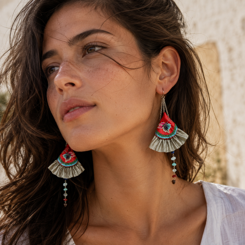 Vintage Embroidery Earrings | Heritage