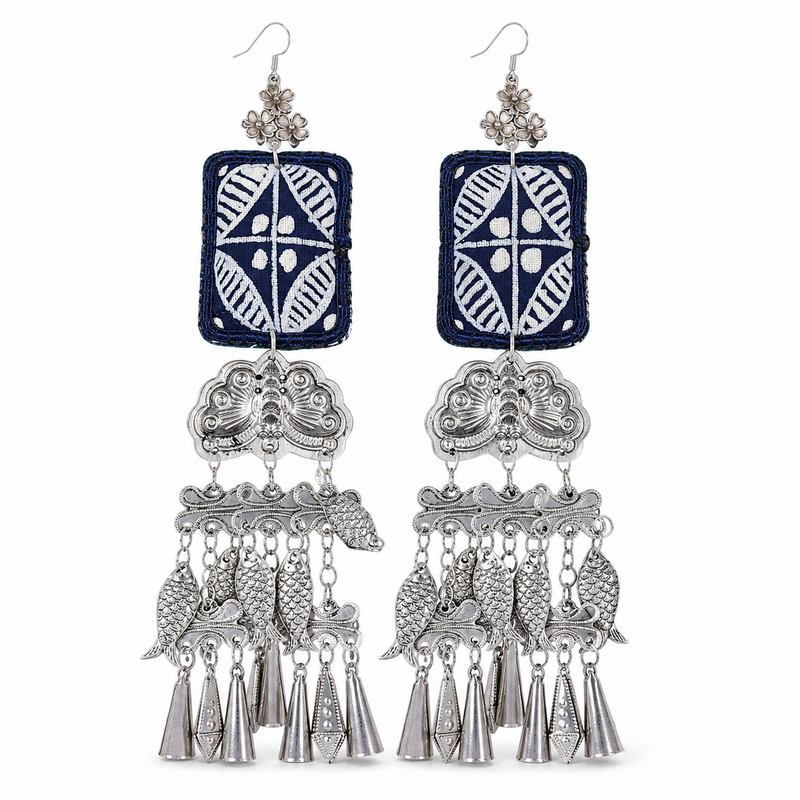 Miao Silver Earrings  | Ethnic Heritage