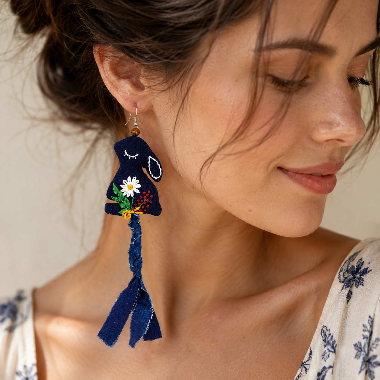 Vintage Embroidery Earrings | Heritage