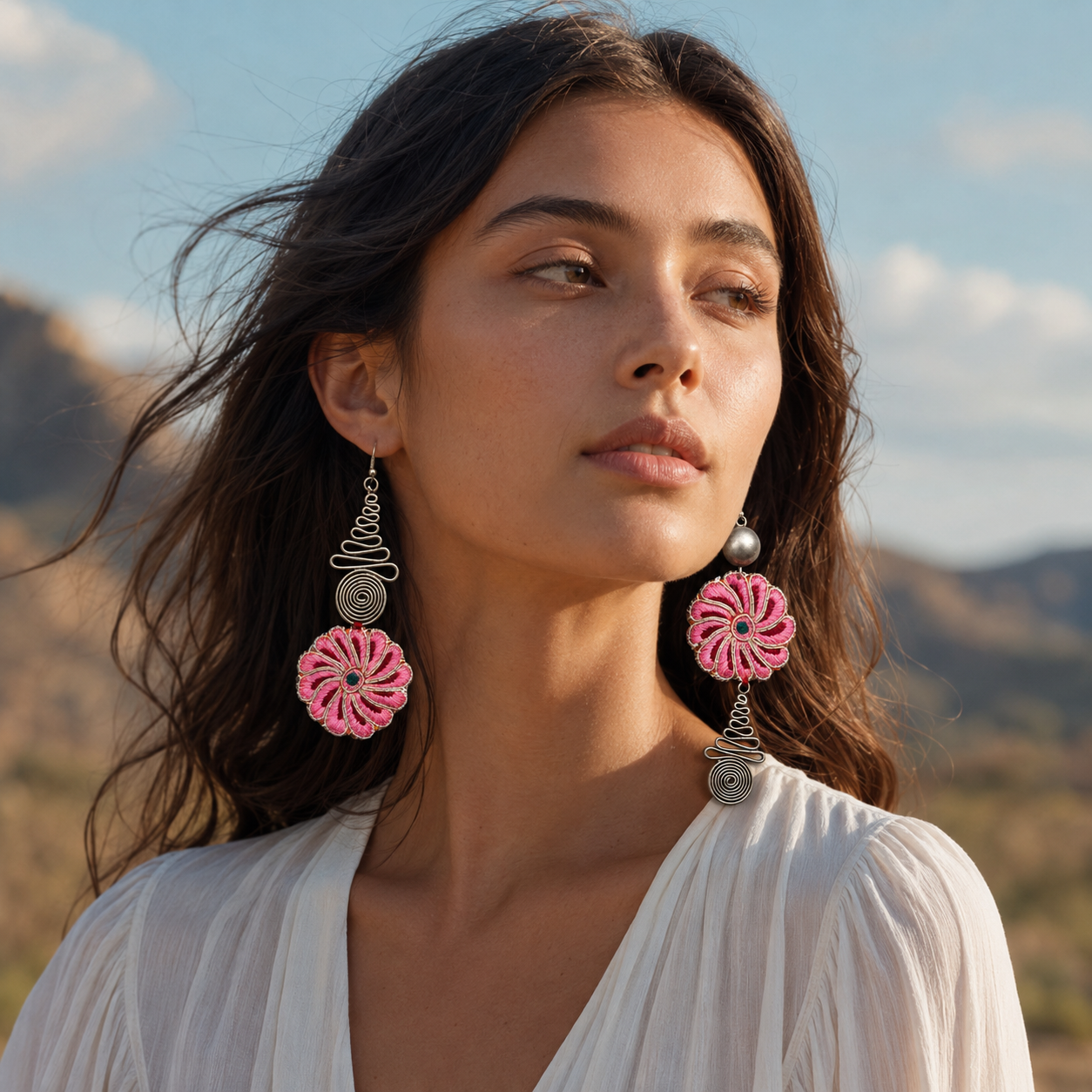Vintage Embroidery Earrings | Heritage