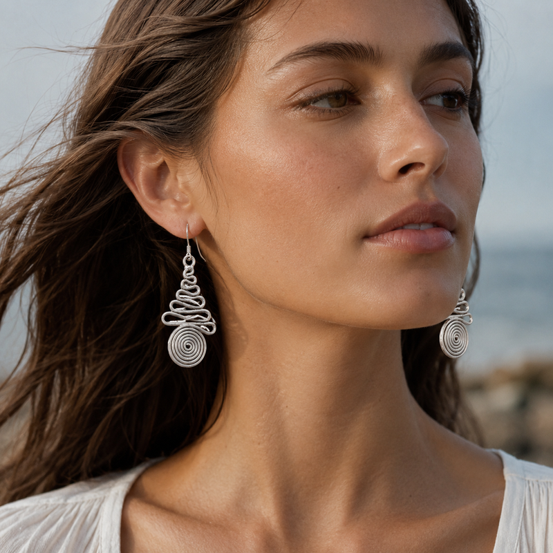 Miao Silver Earrings  | Ethnic Heritage
