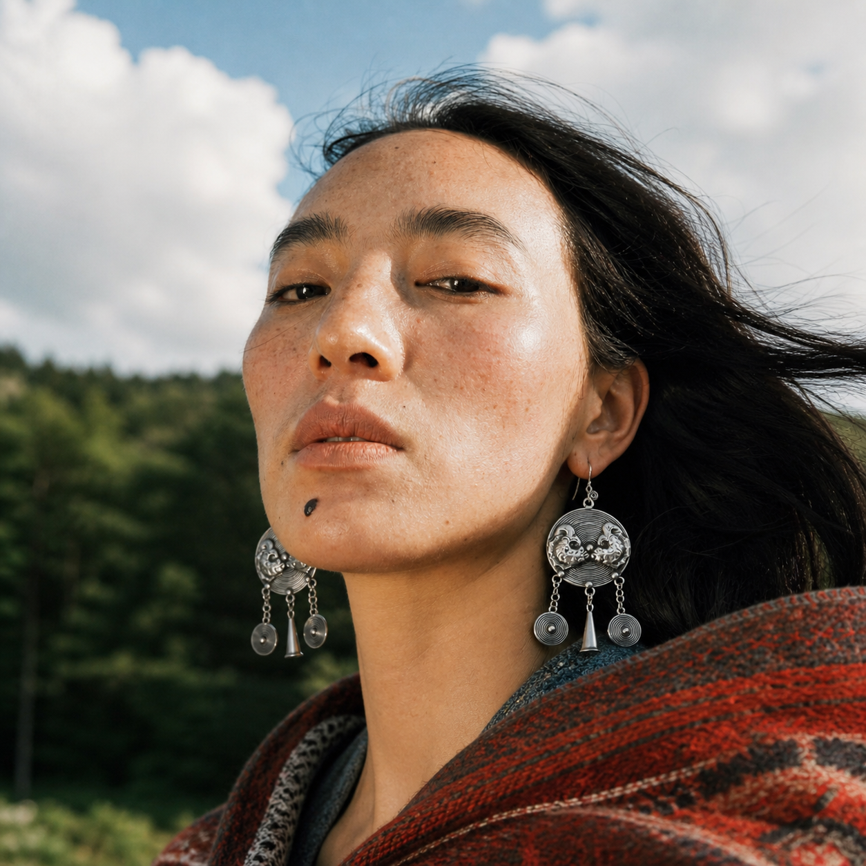 Miao Silver Earrings| Ethnic Heritage