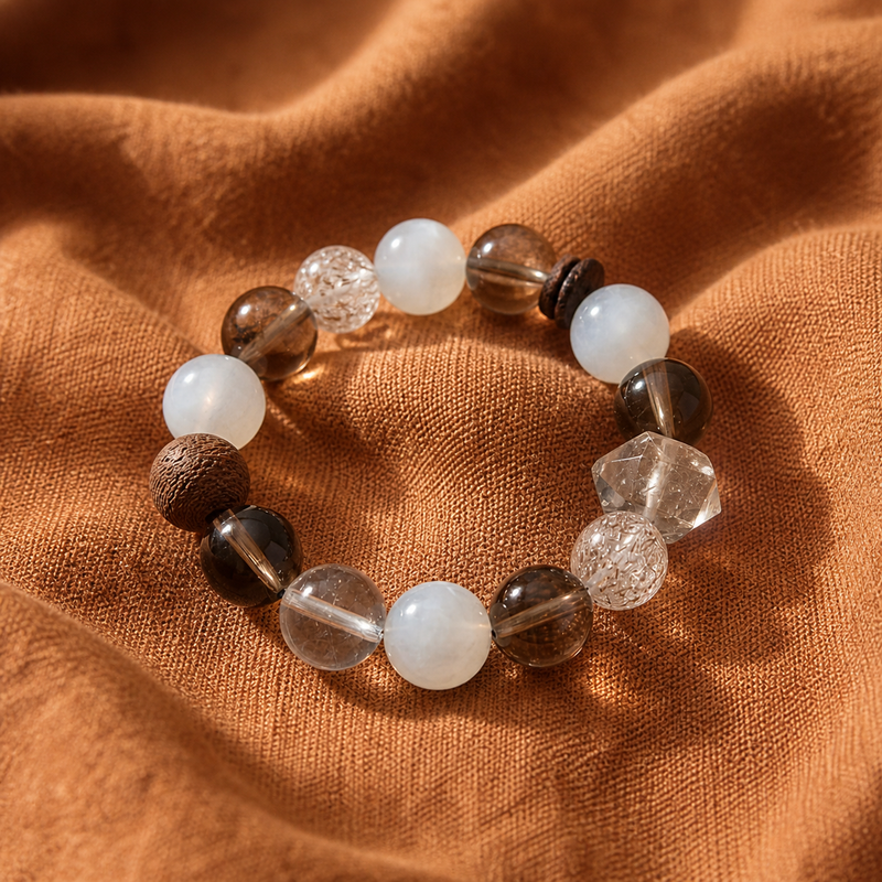 Clear Quartz & Rutilated Quartz Bracelet