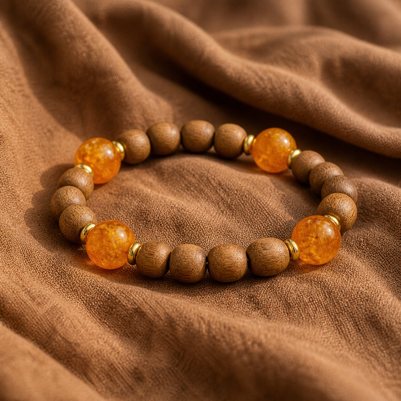 Golden Hematite & Agarwood Bracelet