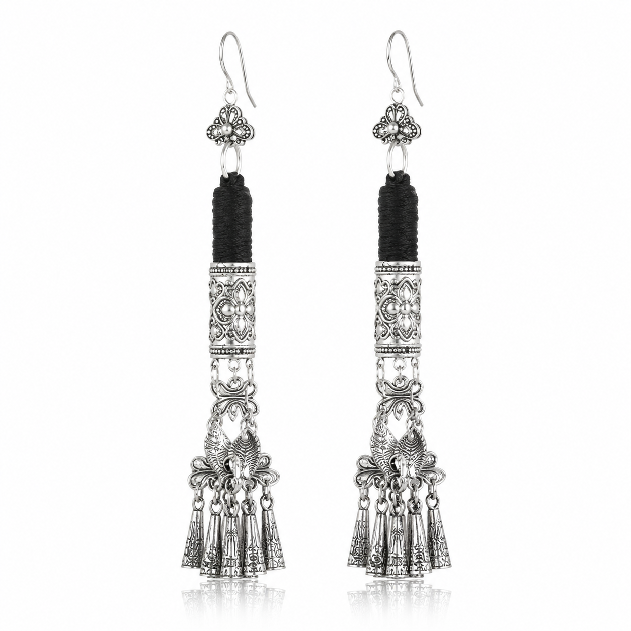 Miao Silver Earrings | Ethnic Heritage