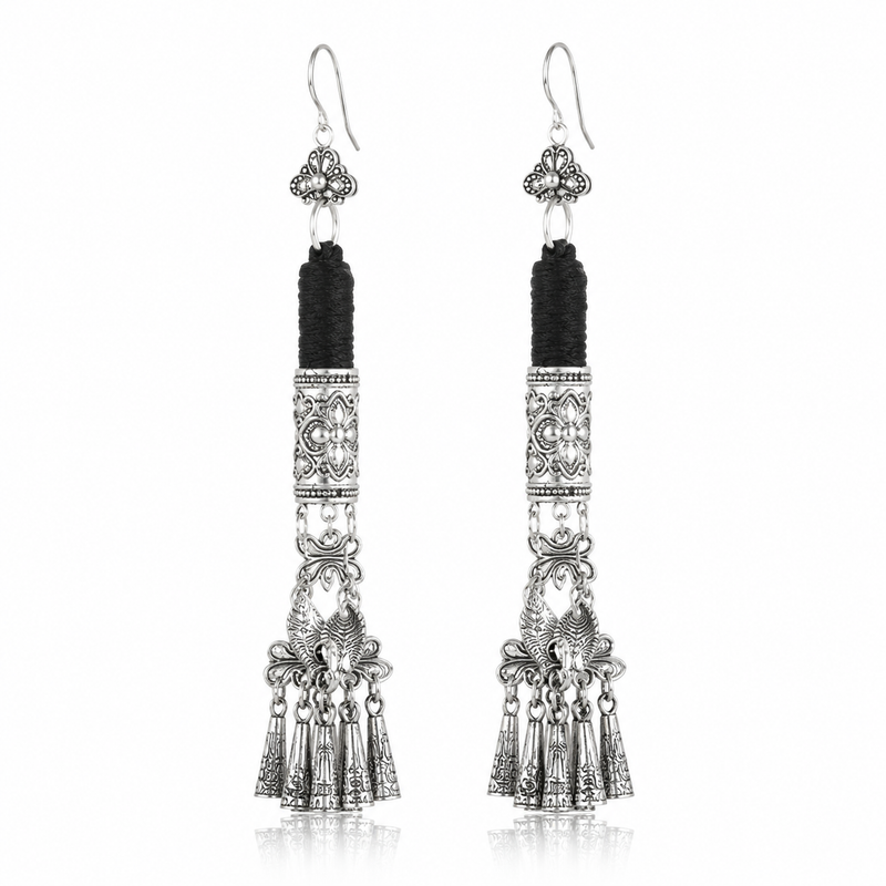 Miao Silver Earrings | Ethnic Heritage